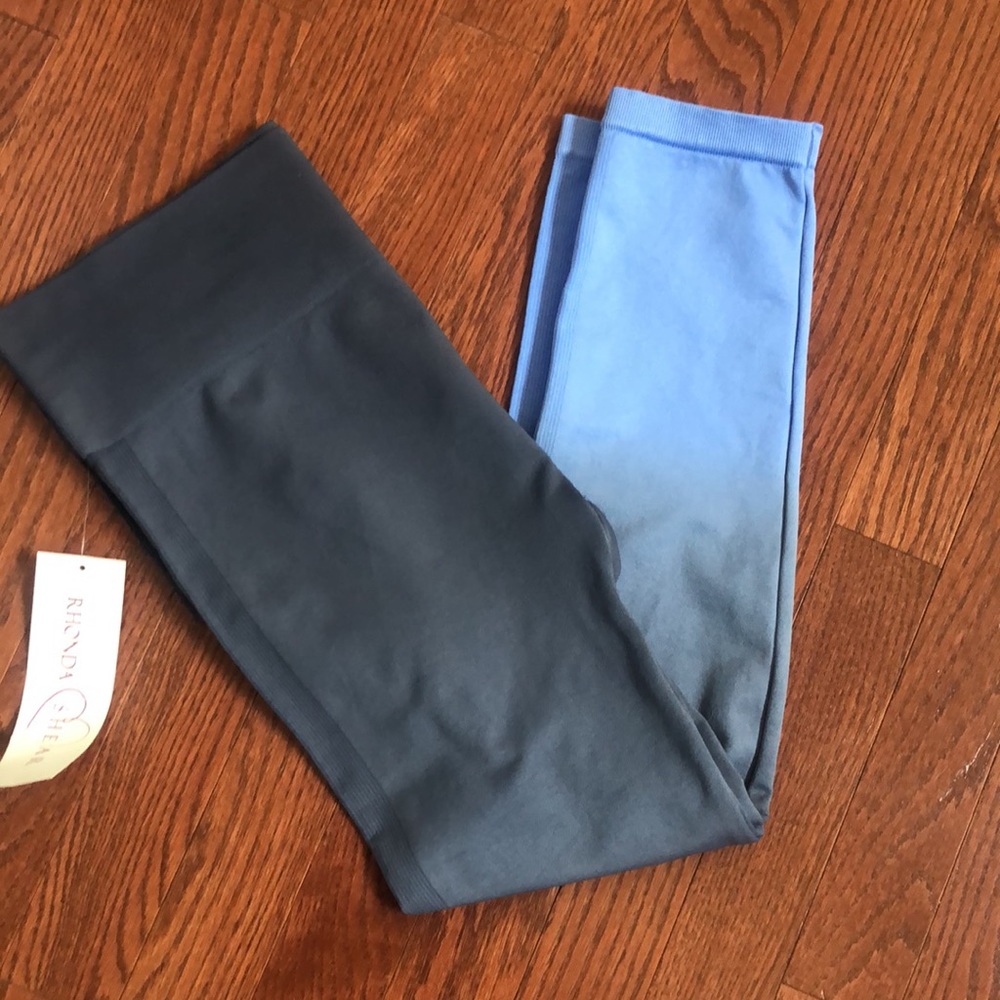 Rhonda Shear Ombré High Waist Leggings 1X Blue